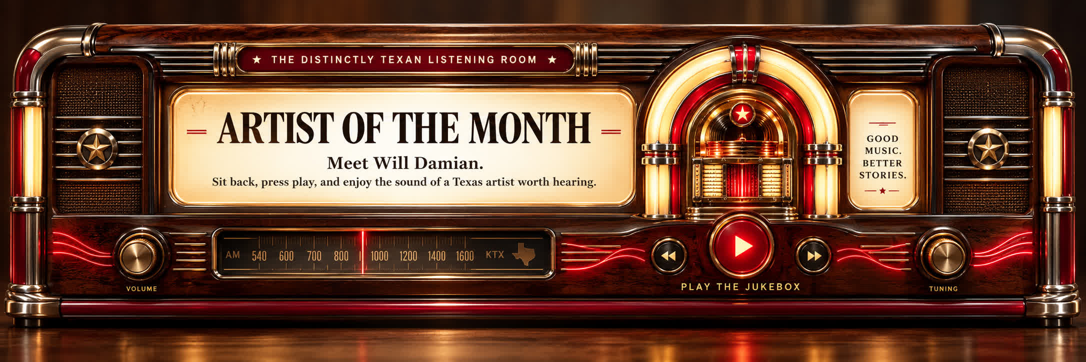 Distinctly Texan Art Deco Listening Room radio
